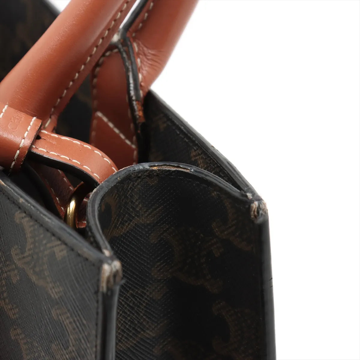 Celine Vertical Cabas Leather Two-Way Mini Tote Bag Brown