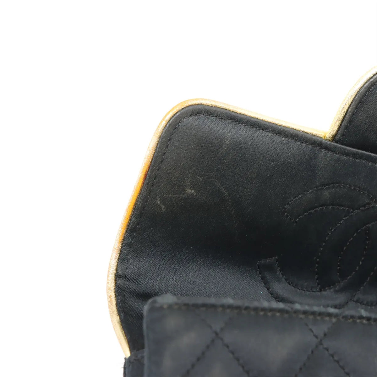 Chanel Mini Matelasse Satin x Leather Single Flap Single Chain Bag Black