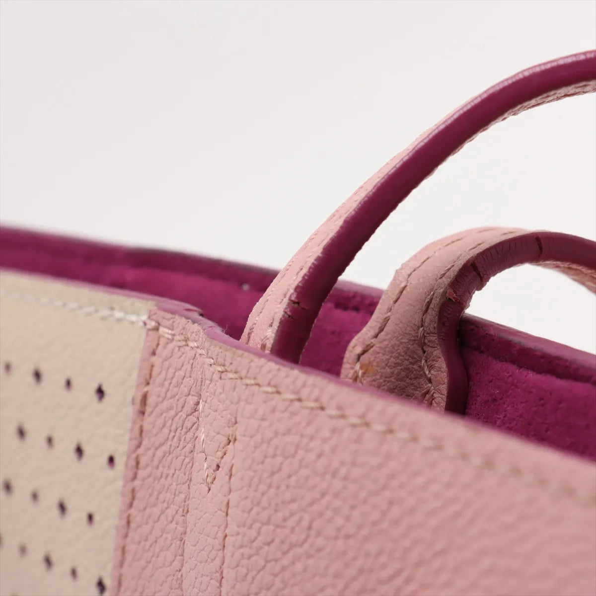 Louis Vuitton Perforated Lockme Cabas Tote Bag Pink x Cream