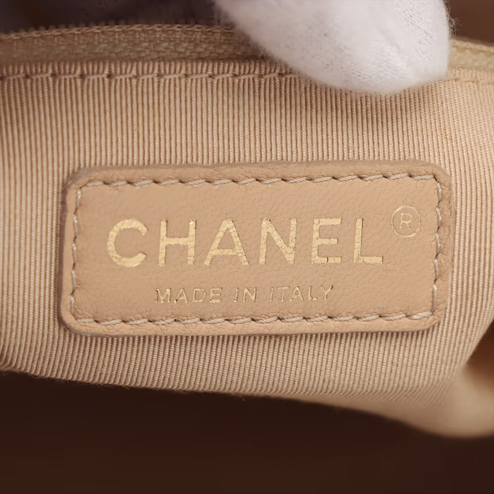 Chanel In The Mix Vintage Calfskin Two-Way Tote Bag Beige