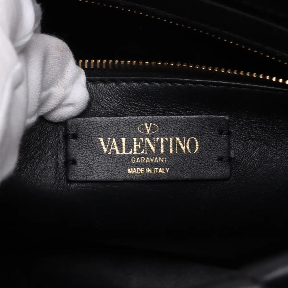 Valentino Garavani Roman Stud Leather Two-Way Chain Shoulder Bag Black