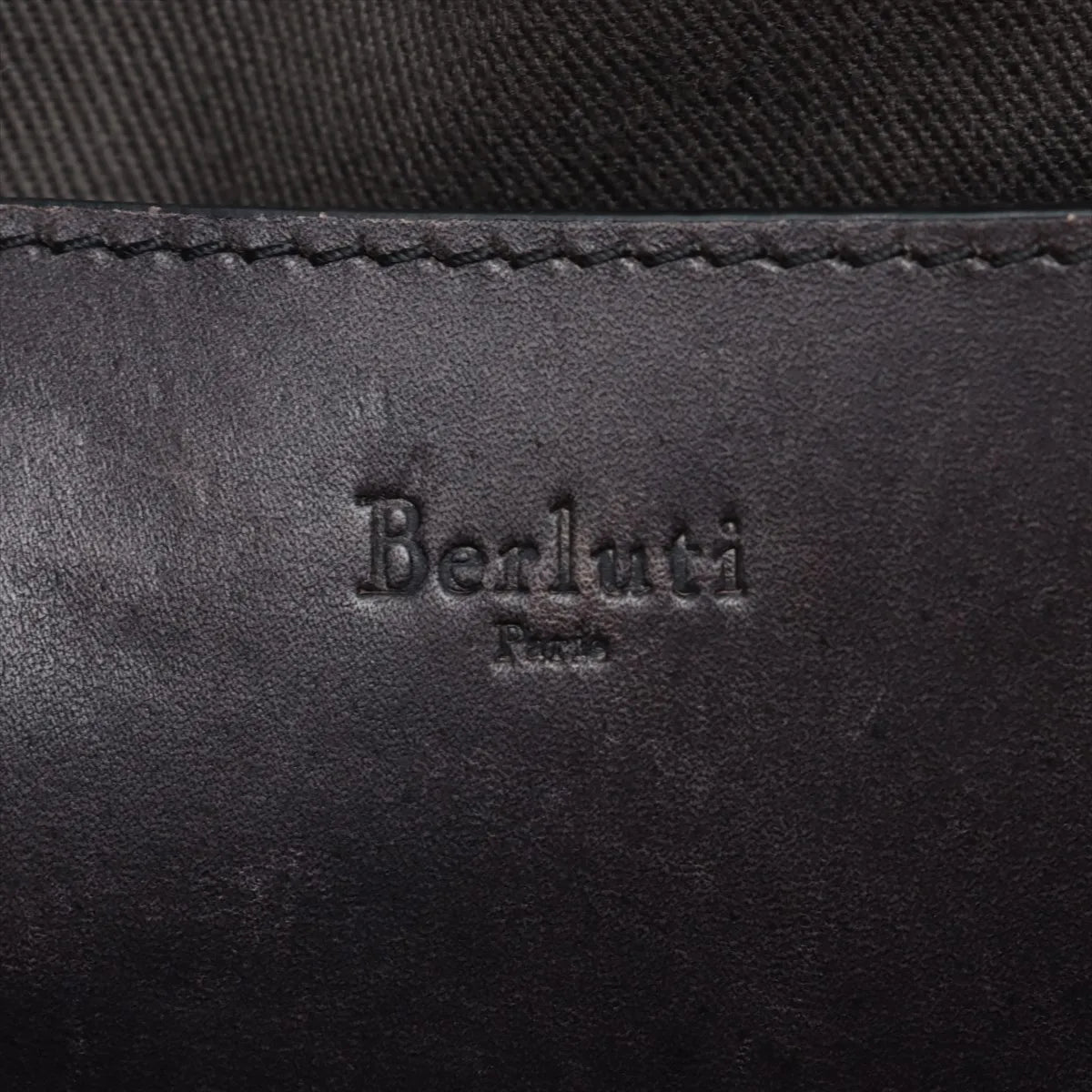 Premium Berluti Calligraphy Toujour Leather Chain Tote Bag Black