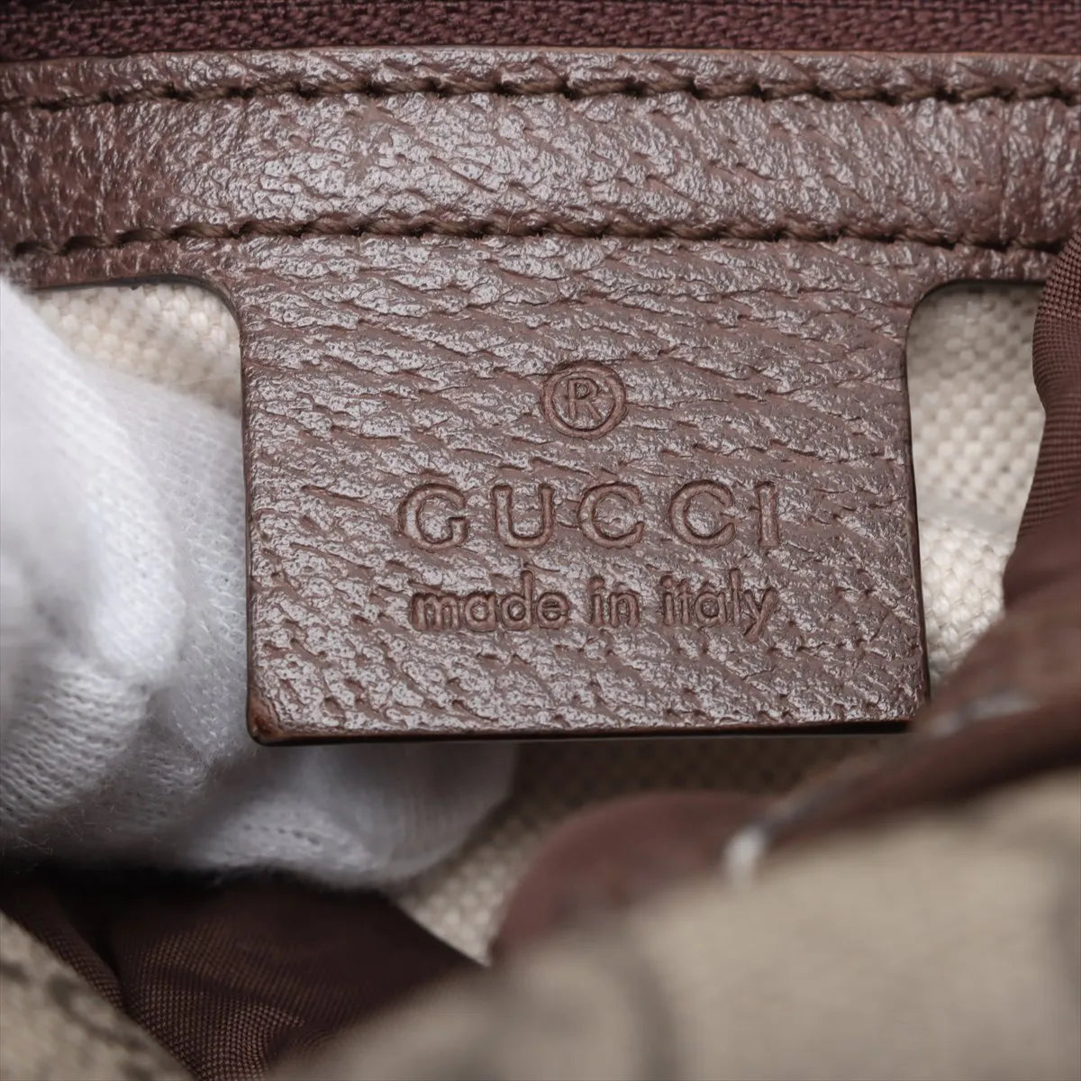 Gucci GG Supreme Leather Backpack Beige