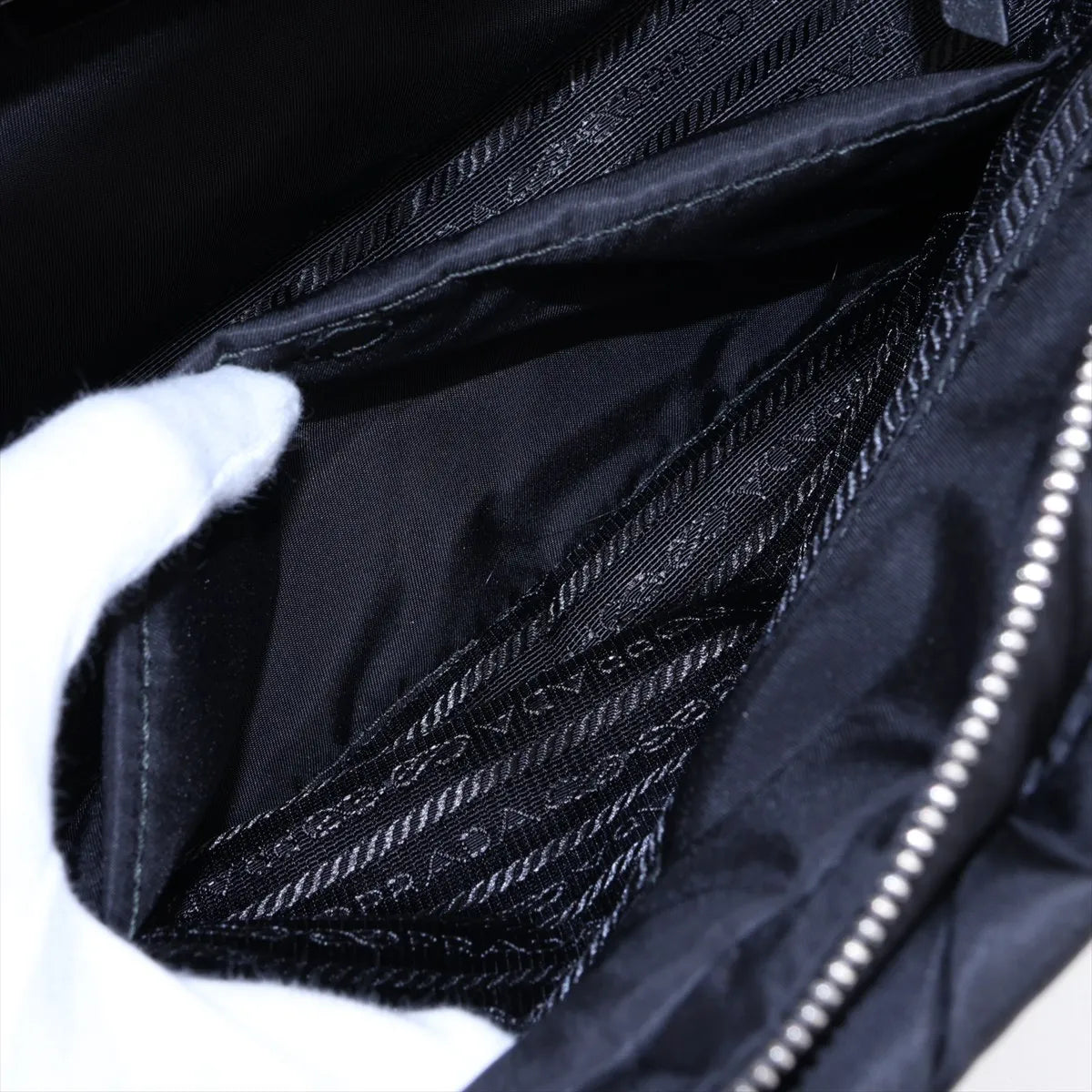 Prada Tessuto Quilted Nylon Leather Two-Way Tote Bag Black