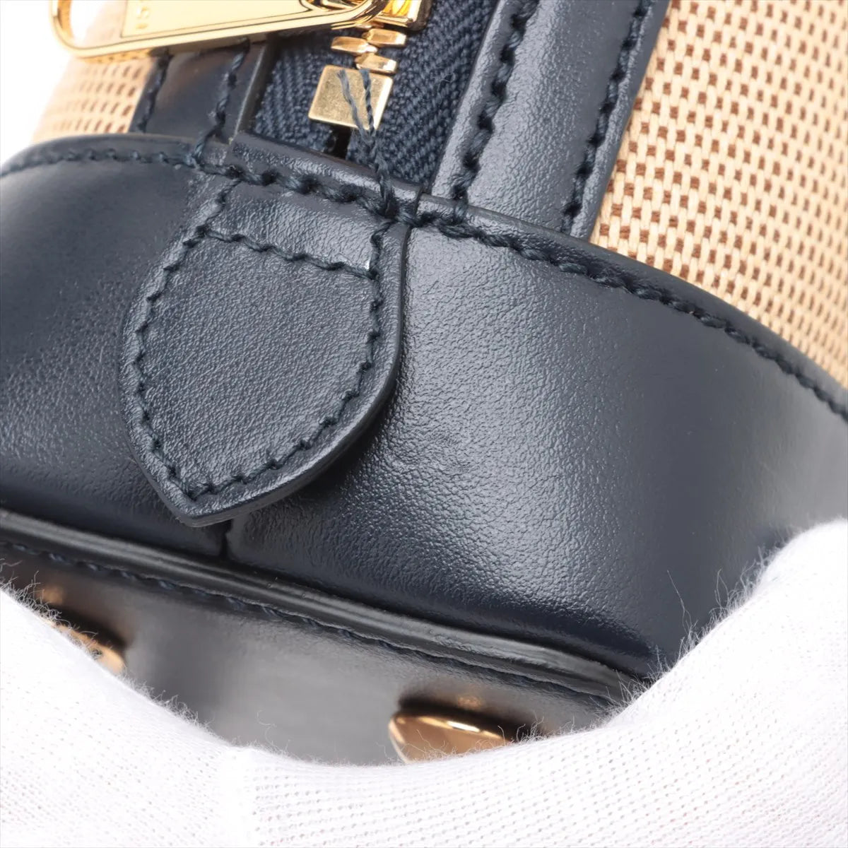 Gucci Horsebit 1955 Two-Way Handbag Navy Blue x Beige * PREORDER *