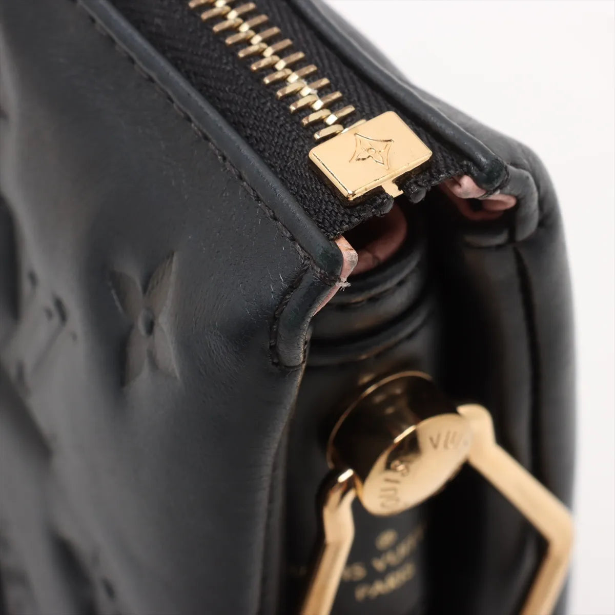 Louis Vuitton Monogram Embossed Coussin PM Black