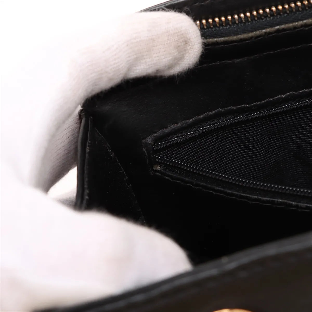 Chanel CC Logo Leather Chain Shoulder Bag Black