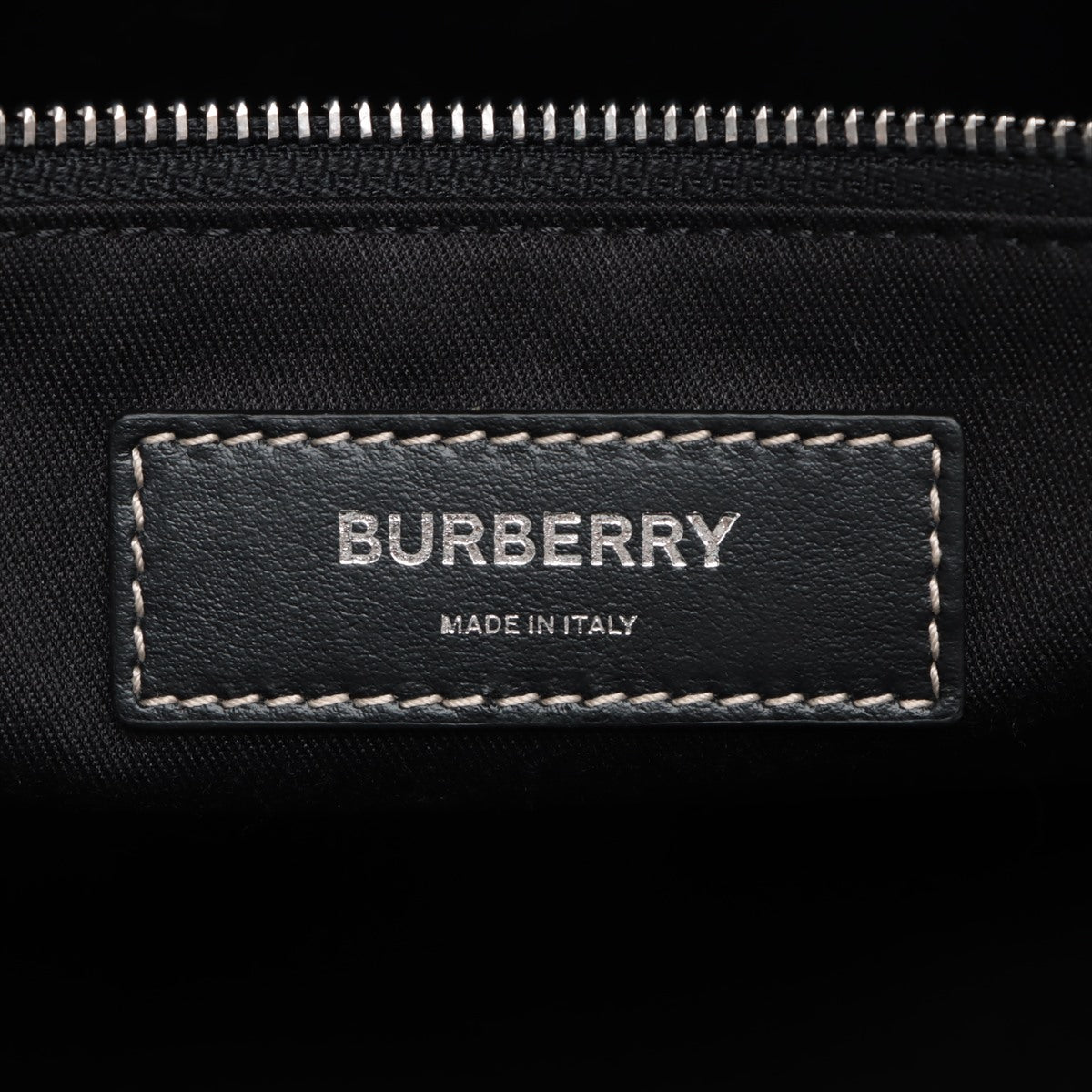 Burberry Check Leather Holdall Boston Bag Brown