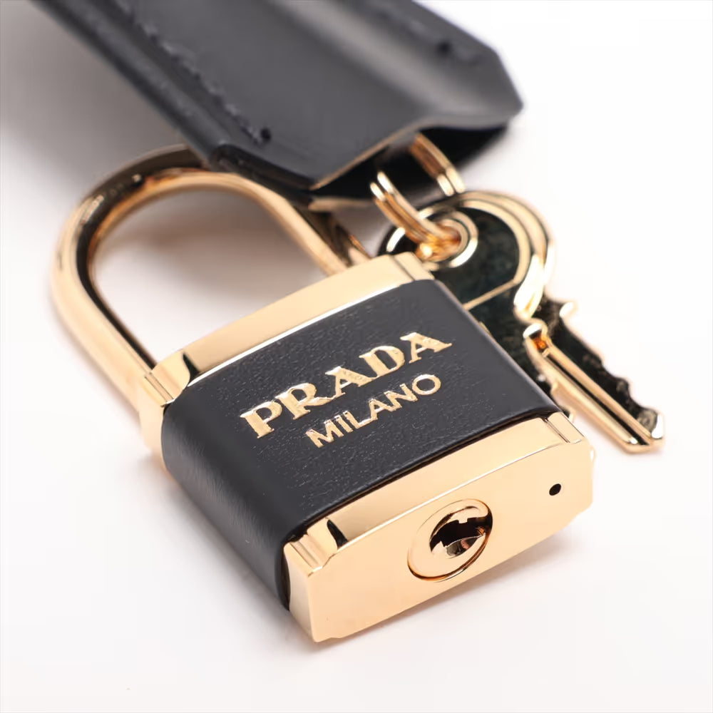 Prada Tessuto Nylon Leather Shoulder Bag Black