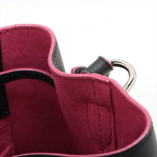 Load image into Gallery viewer, Second Hand Louis Vuitton LV Logo Lockme Bucket Shoulder Bag Black Fuchsia