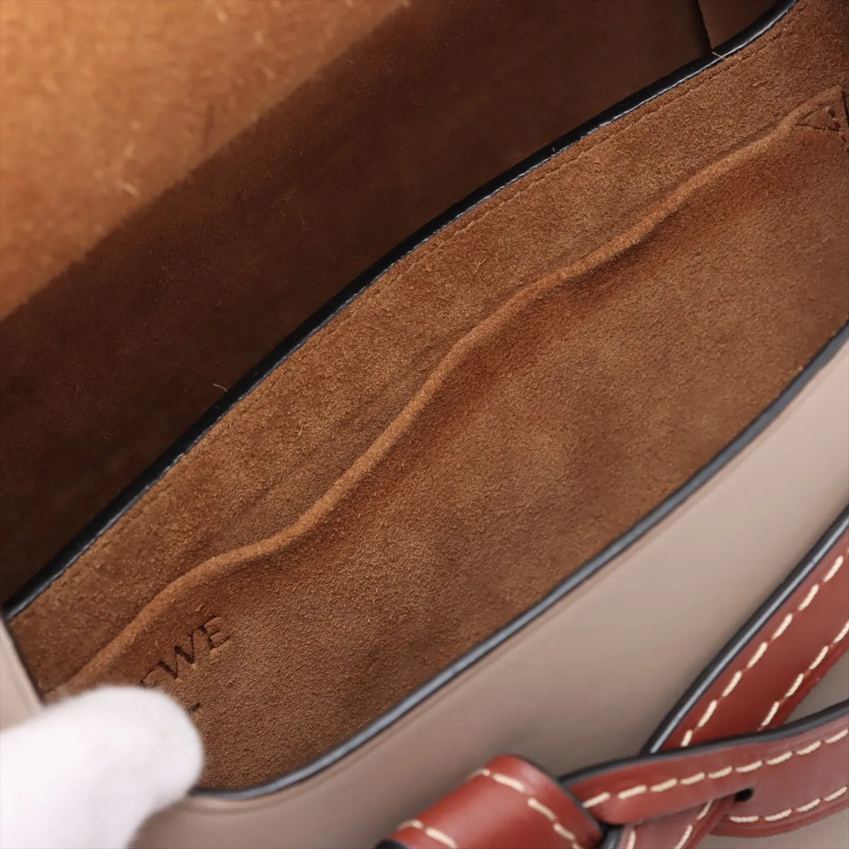 Loewe Small Leather Gate Shoulder Bag Brown x Gray
