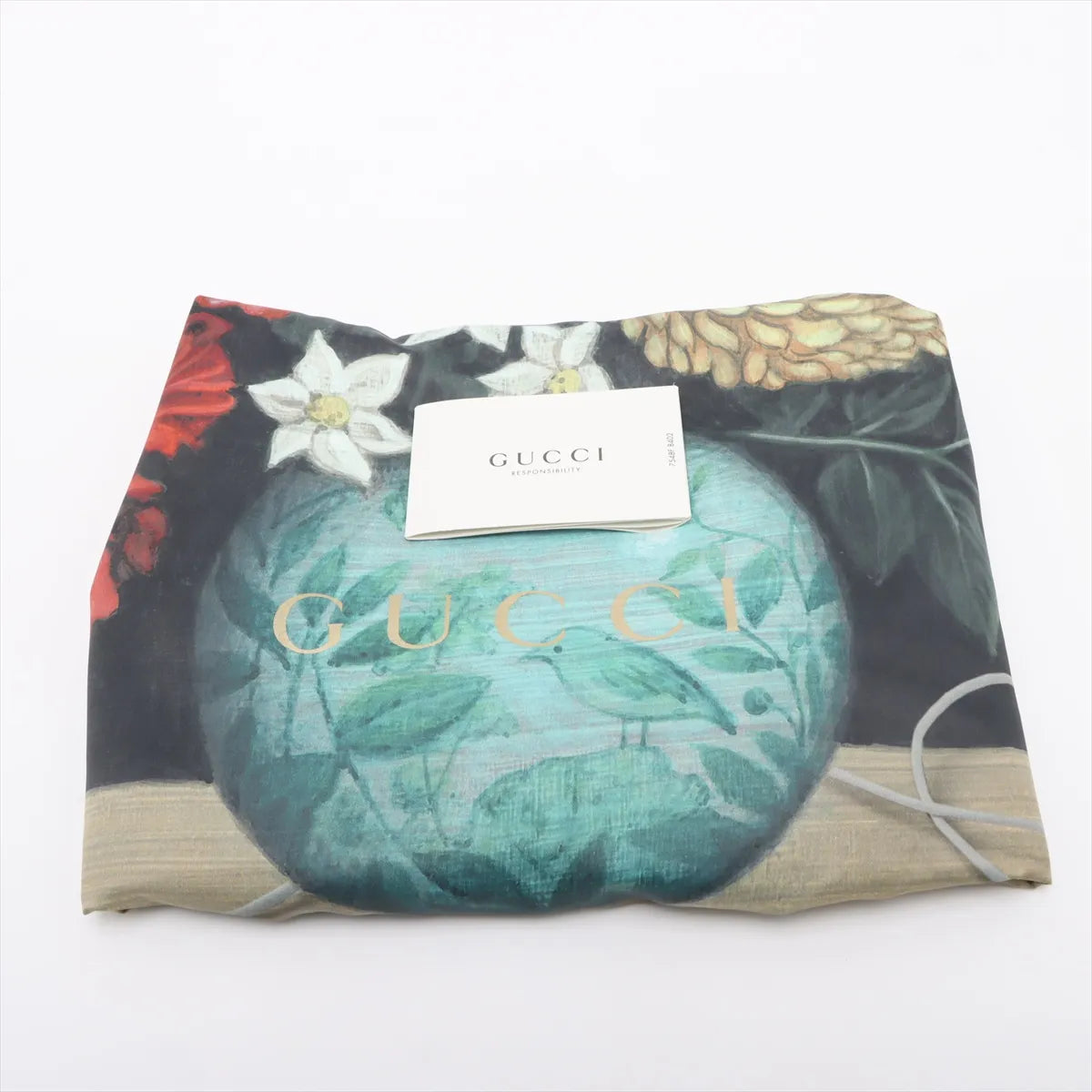 Gucci GG Logo Drawstring Leather Backpack White