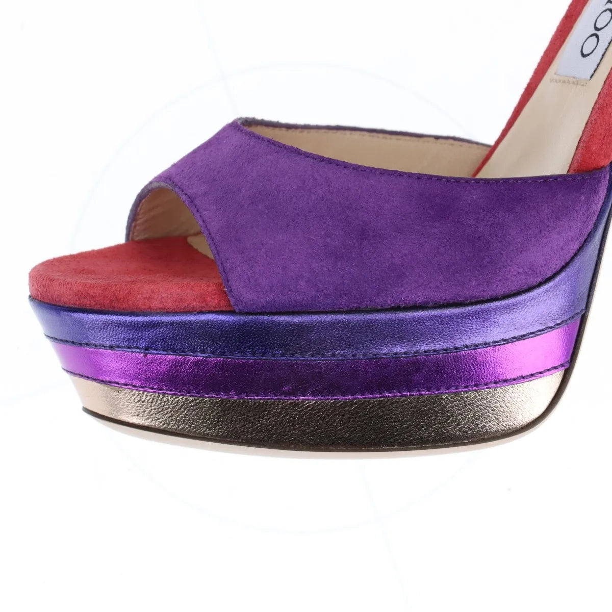 Jimmy Choo Suede Metallic Multicolor Strap Pumps