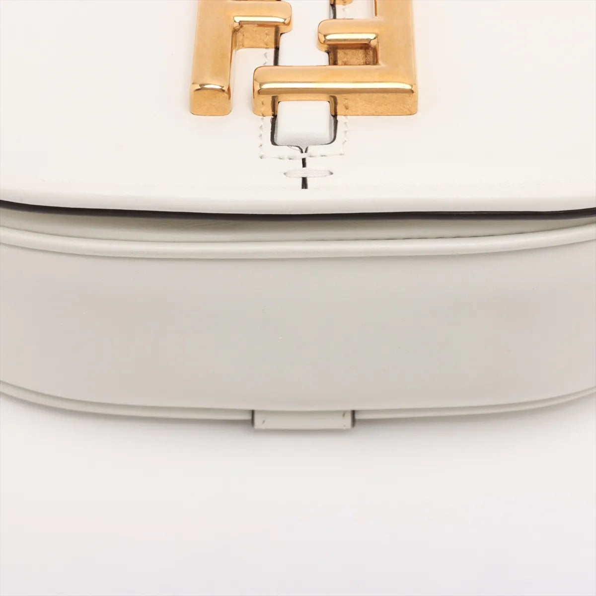 Fendi C'mon Small Leather Shoulder Bag White