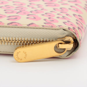 Authentic Louis Vuitton Vernis Leopard Zippy Wallet Pink
