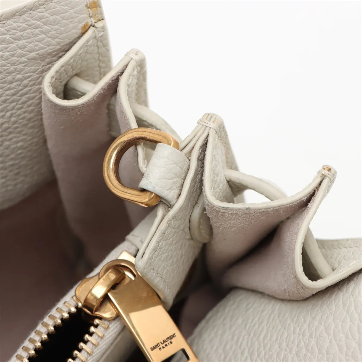 Saint Laurent Paris Sac de Jour Nano Leather Two-Way Handbag White