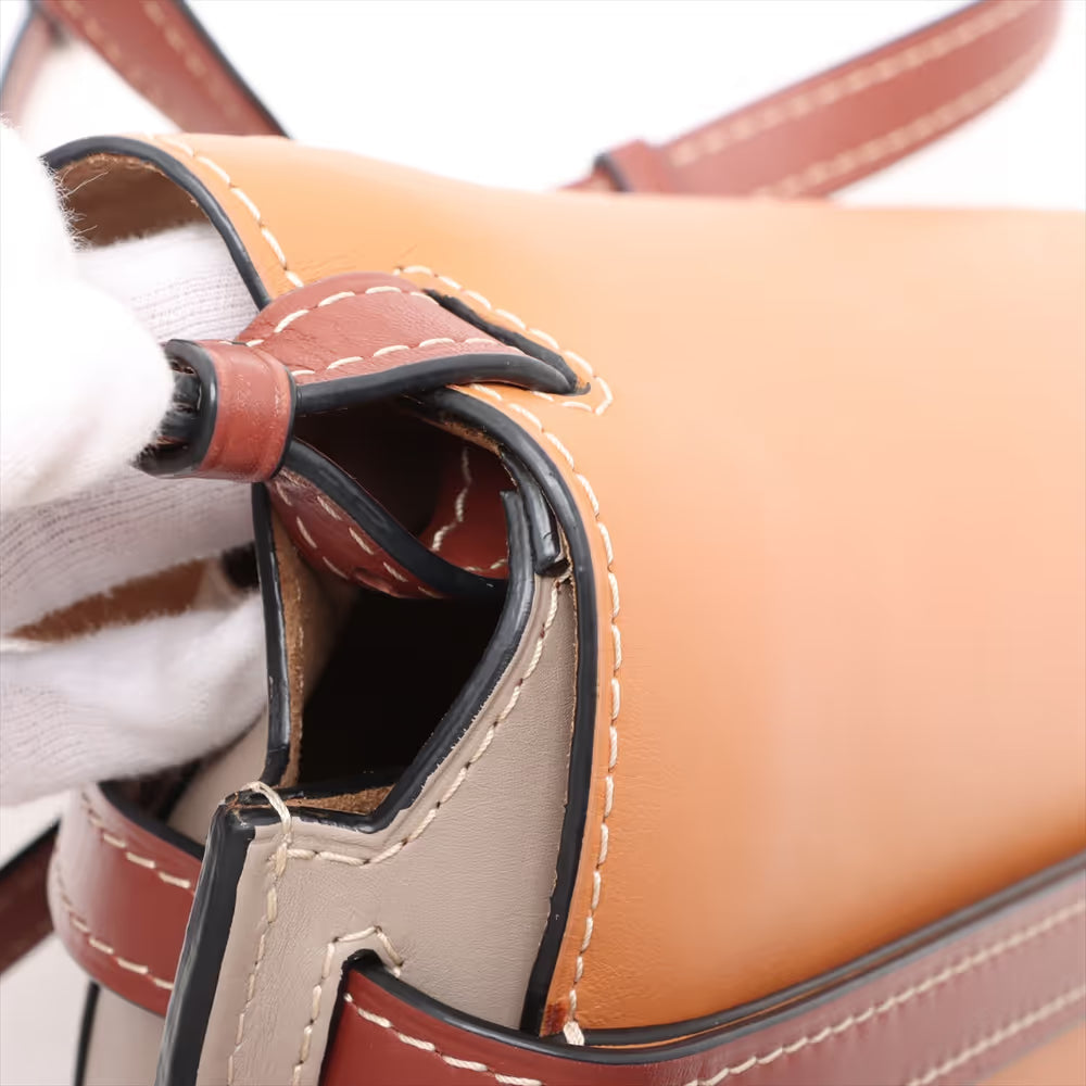 Loewe Gate Small Leather Shoulder Bag Brown x Gray