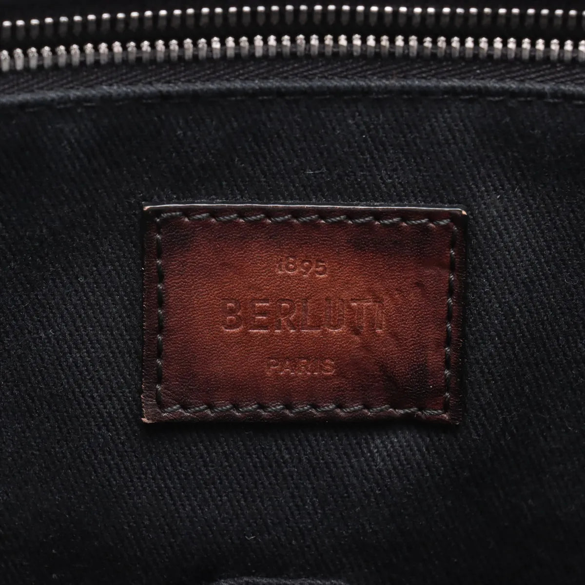 Berluti Forever Leather Tote Bag Black x Brown