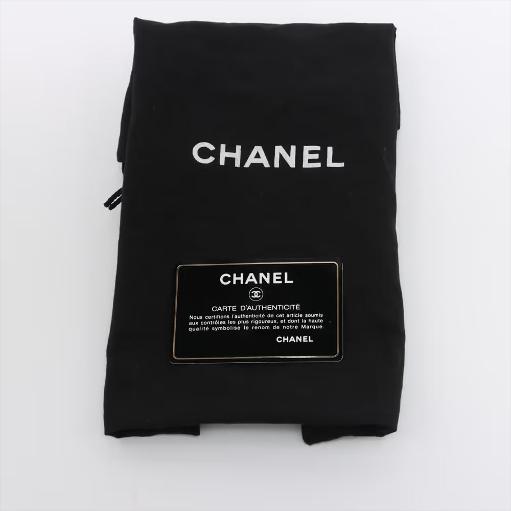Chanel CC Logo Matelasse Patent Leather Cotton Chain Gamaguchi Shoulder Bag Black