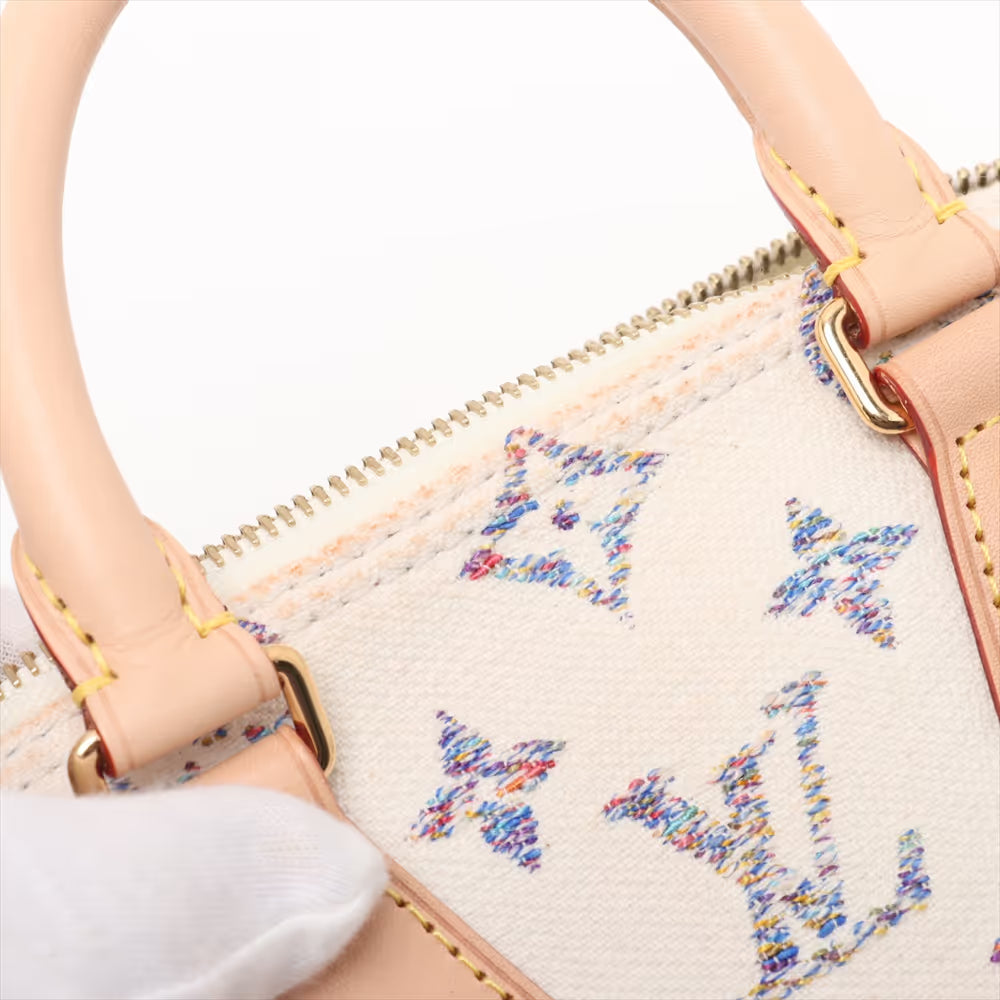 Louis Vuitton Monogram Jacquard Speedy Bandoulière 20 Beige
