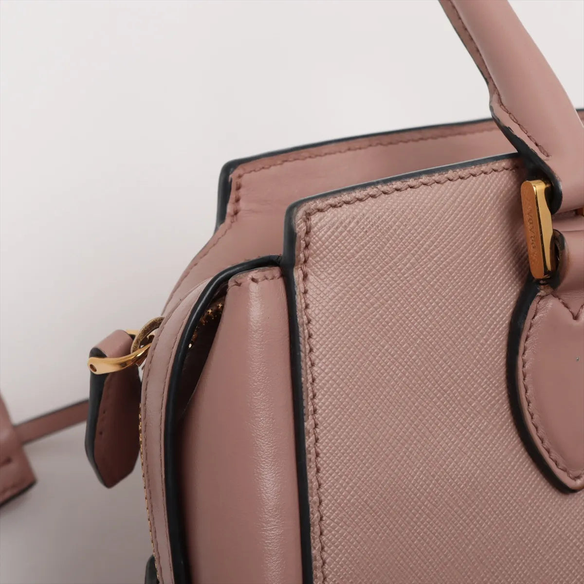 Prada Saffiano Leather Two-Way Handbag Pink