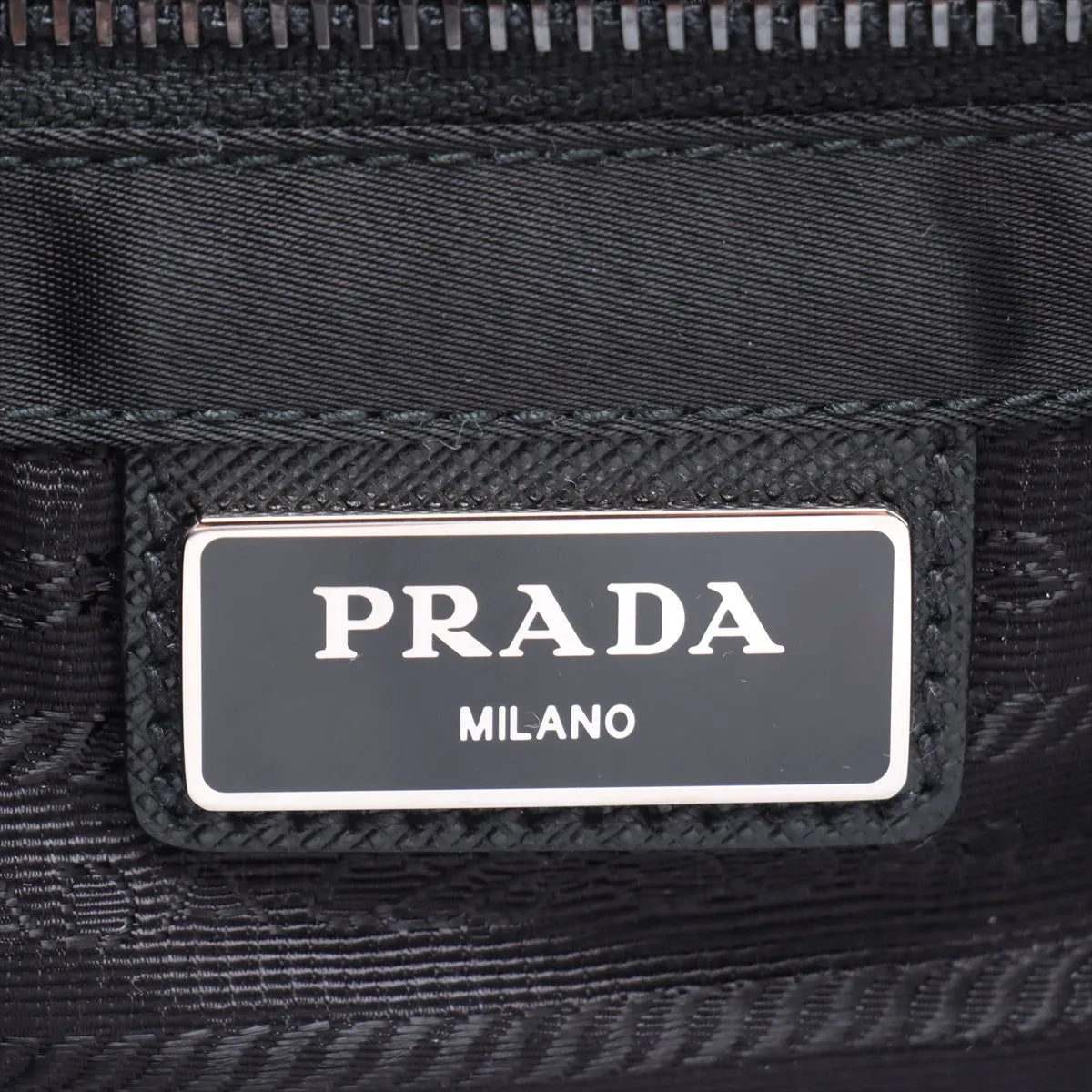 Prada Tessuto Nylon Leather Shoulder Bag Black