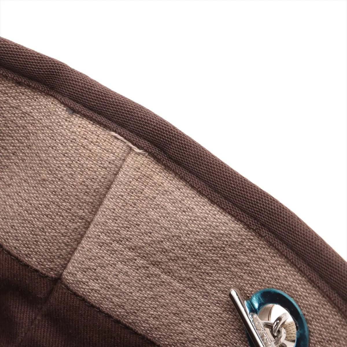 Chanel Deauville MM Canvas Leather Chain Tote Bag Beige