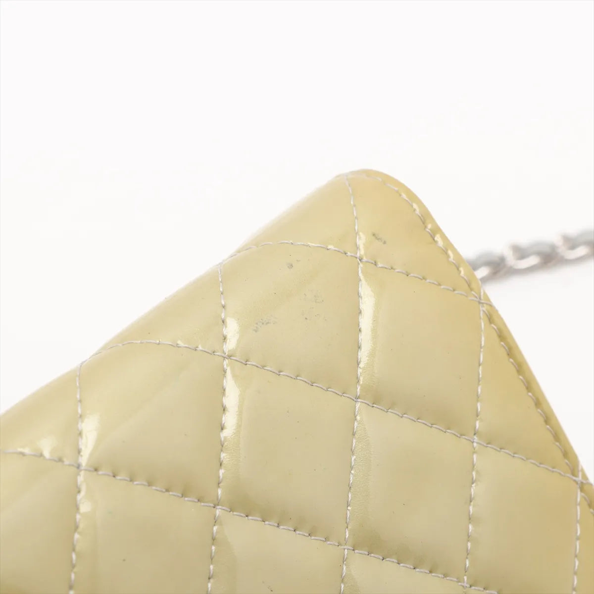Luxury Chanel CC Logo Matelasse Patent Leather Chain Wallet Yellow
