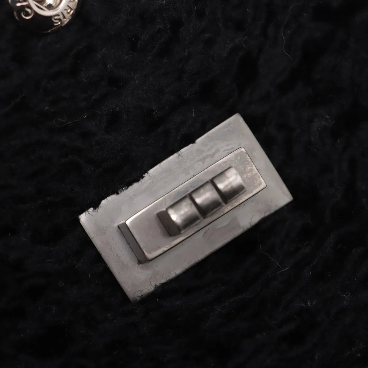 Chanel 2.55 Velour Double Flap Double Chain Bag Black