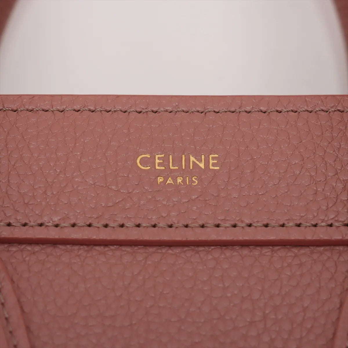 Premium Celine Luggage Nano Shopper Leather Two-Way Handbag Brownish Pink