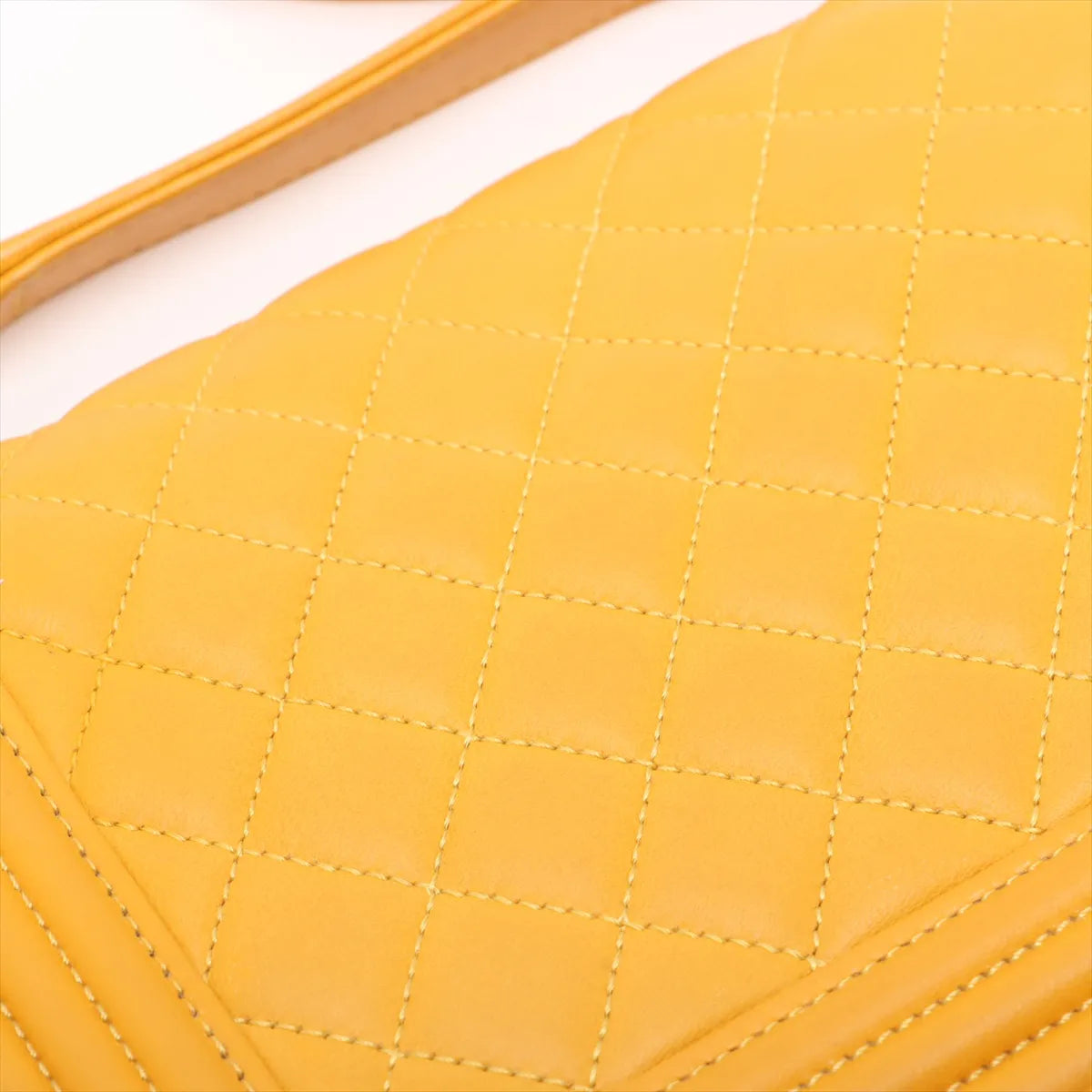 Chanel Boy Chanel 25 Lambskin Chain Shoulder Bag Yellow