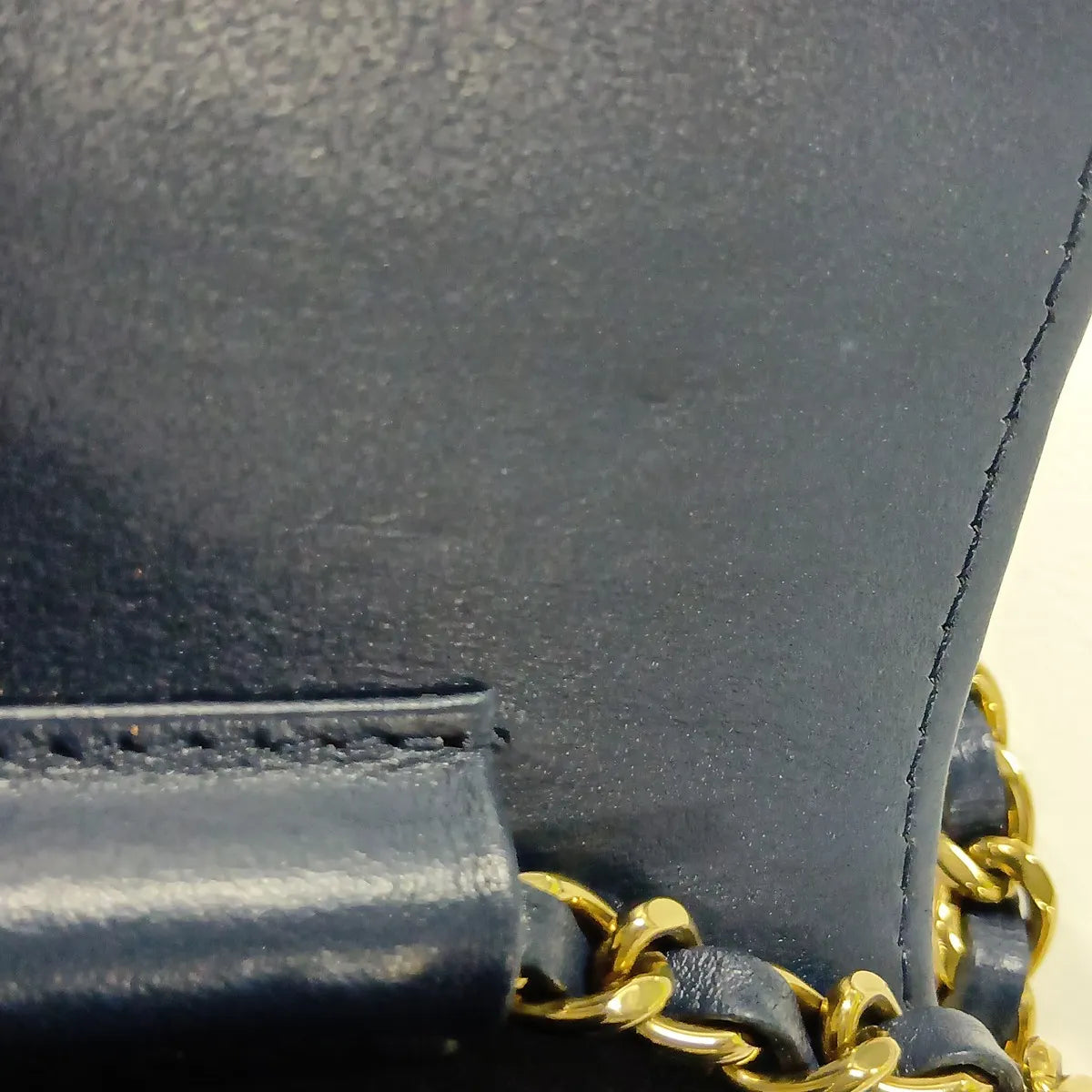 Chanel CC Logo Matelasse Denim Wallet on Chain Blue