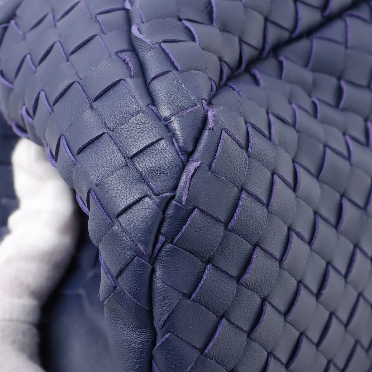 Bottega Veneta Intrecciato Campana Leather Handbag Purple