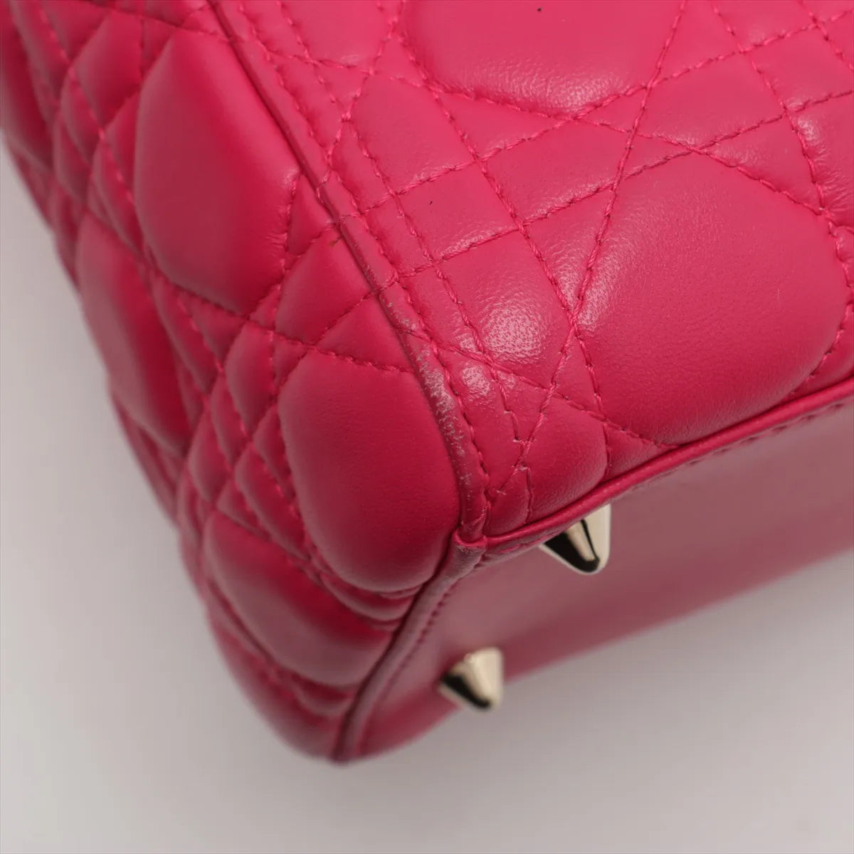 Christian Dior Lady Dior Cannage Leather Handbag Hot Pink