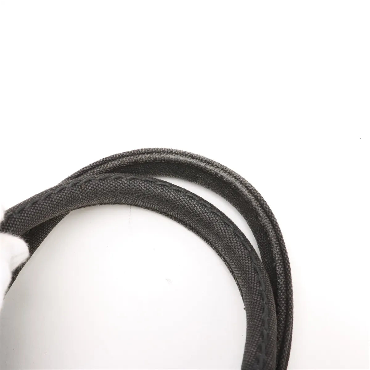 Prada Canapa Canvas x Leather Two-Way Handbag Black