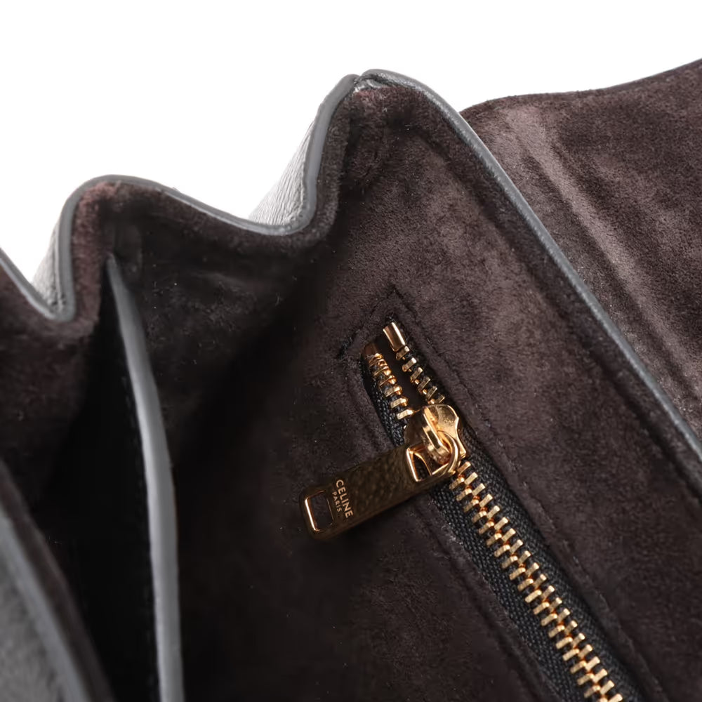 Celine 16 Small Leather Shoulder Bag Black