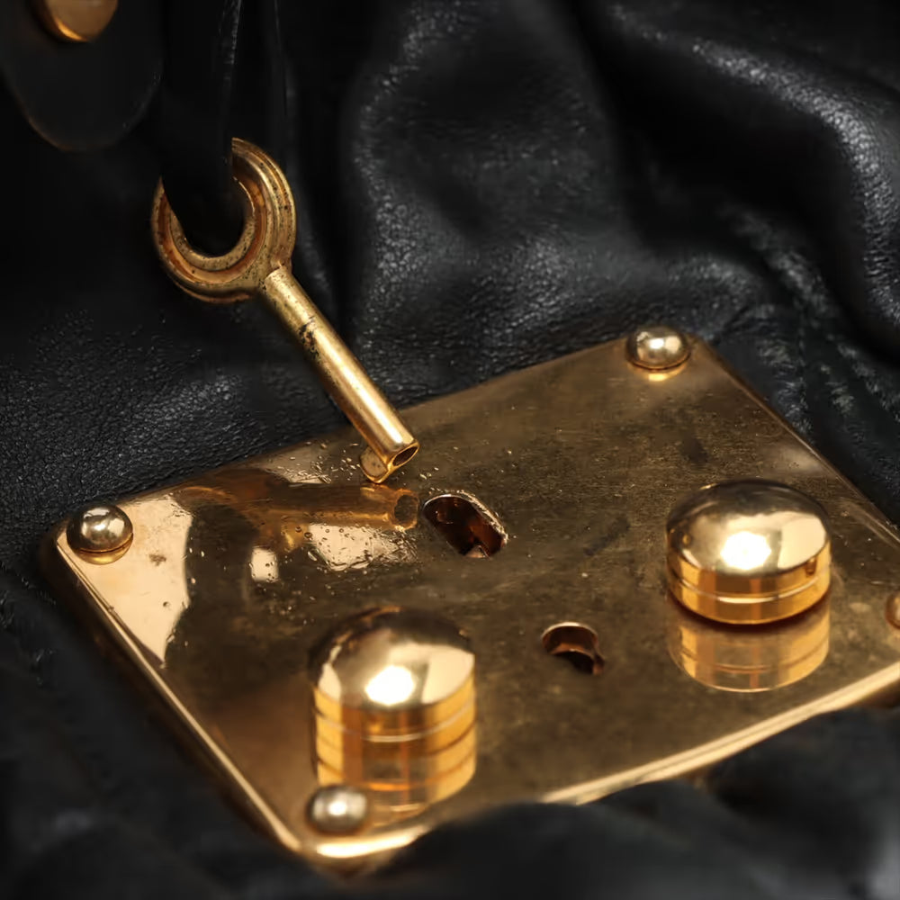 Miu Miu Matelasse Leather Two-Way Handbag Black