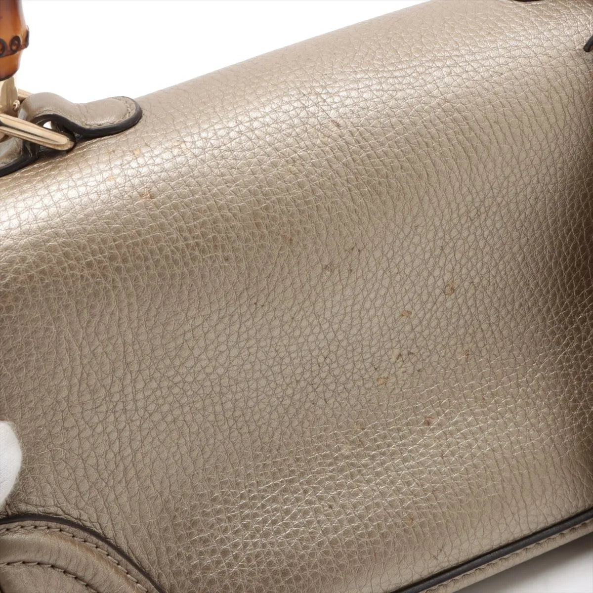 Gucci New Bamboo Leather Handbag Gold