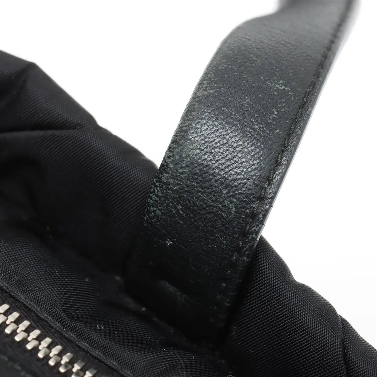 Prada Tessuto Matelasse Nylon Leather Two-Way Tote Handbag Black