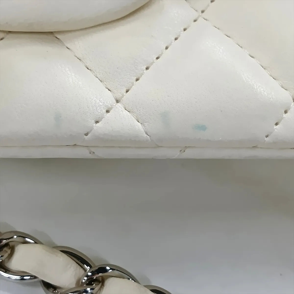 Chanel Matelasse Lambskin Single Flap Single Chain Bag White