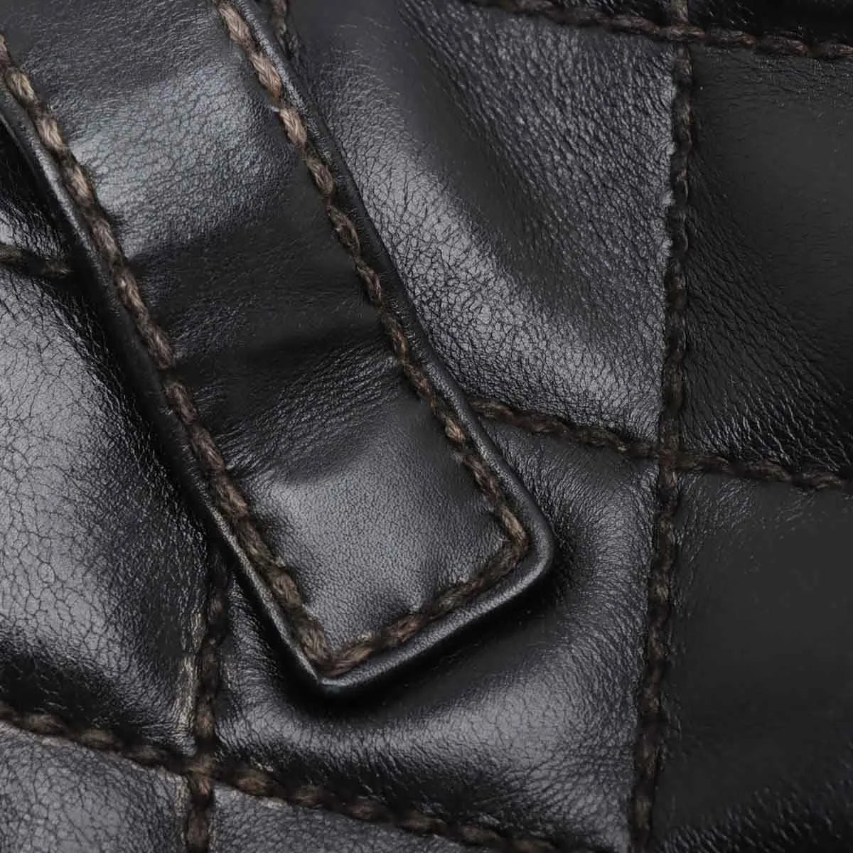 Chanel CC Logo Wild Stitch Lambskin Tote Bag Black