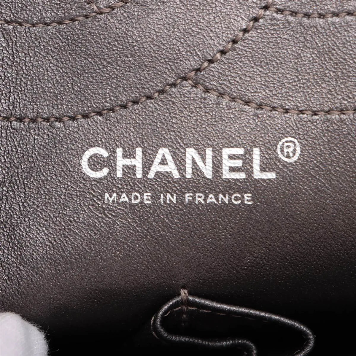 Chanel Matelasse 2.55 Maxi Vintage Calf Double Flap Double Chain Bag Stripe Metallic Silver