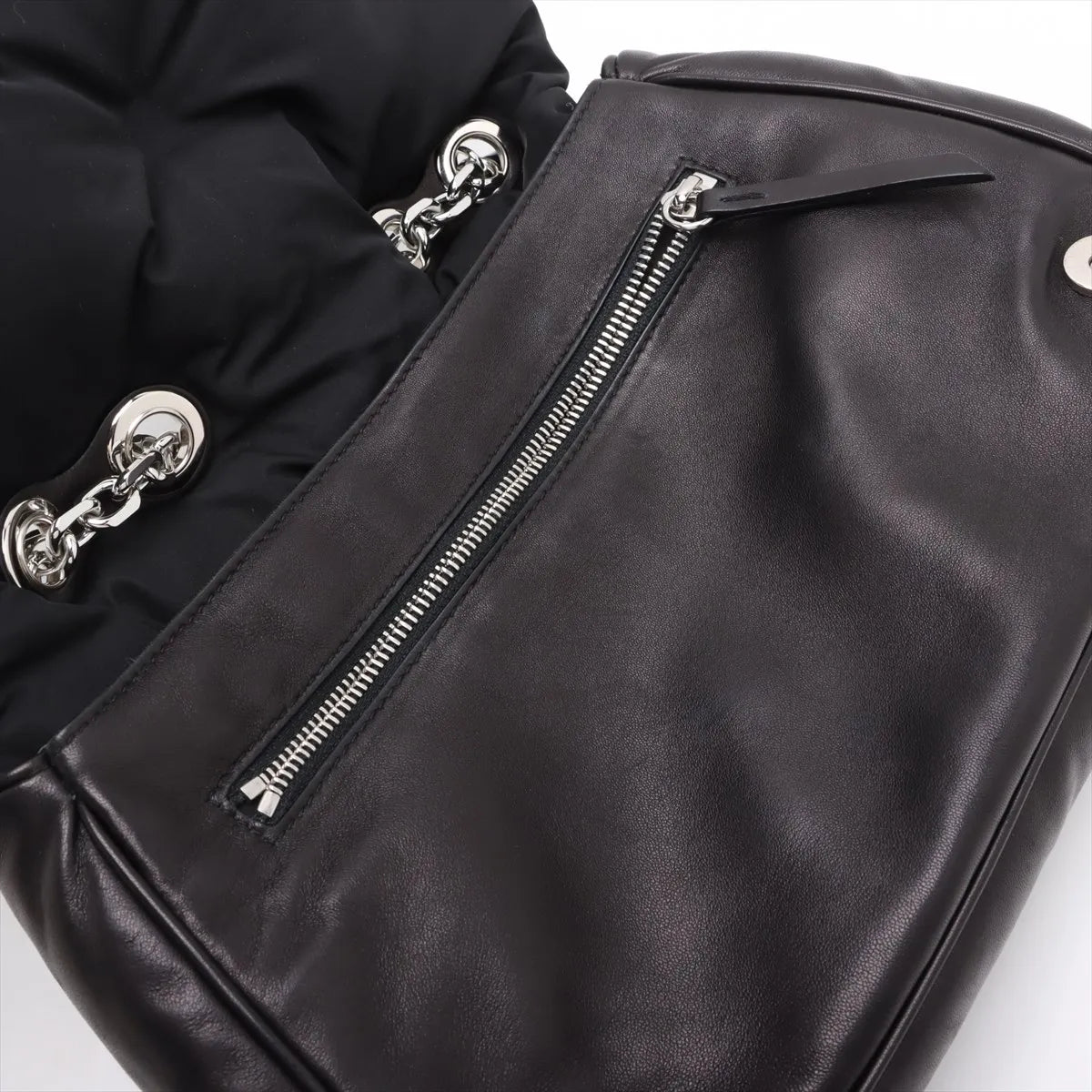 Maison Margiela Glam Slam Leather Chain Shoulder Bag Black