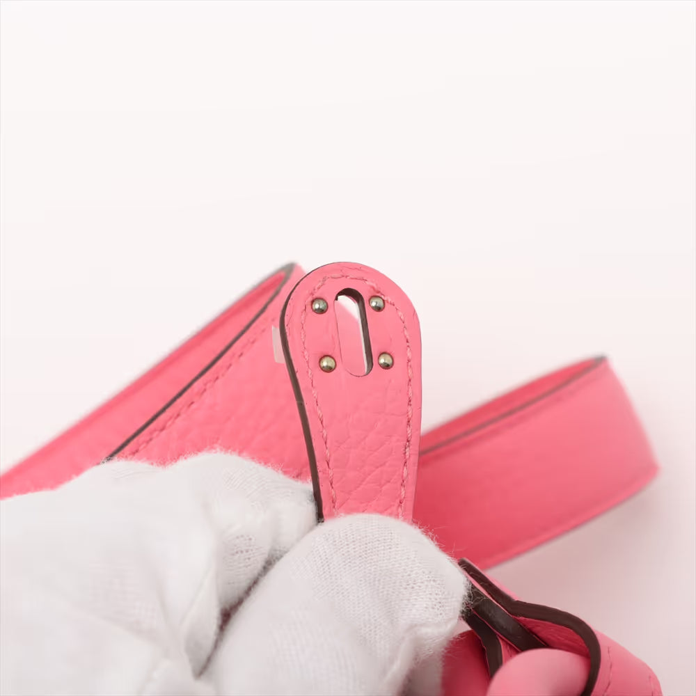Hermès Lindy Mini 20 Taurillon Clemence Rose Azalee