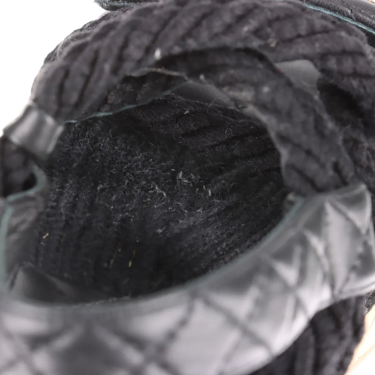 Chanel Logo Matelasse Leather Strap Sandal Black