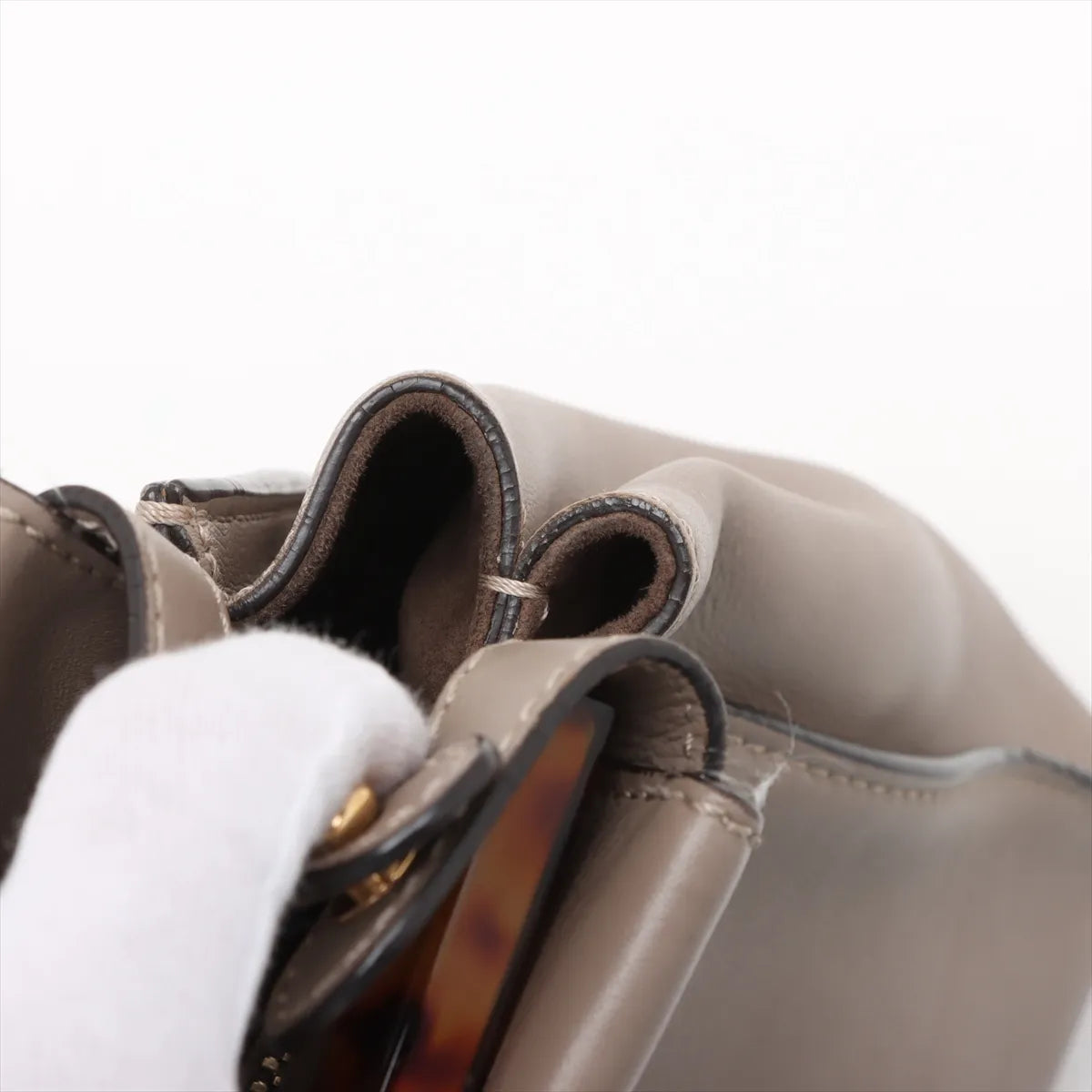 Fendi Peekaboo Regular Leather Two-Way Handbag Greige