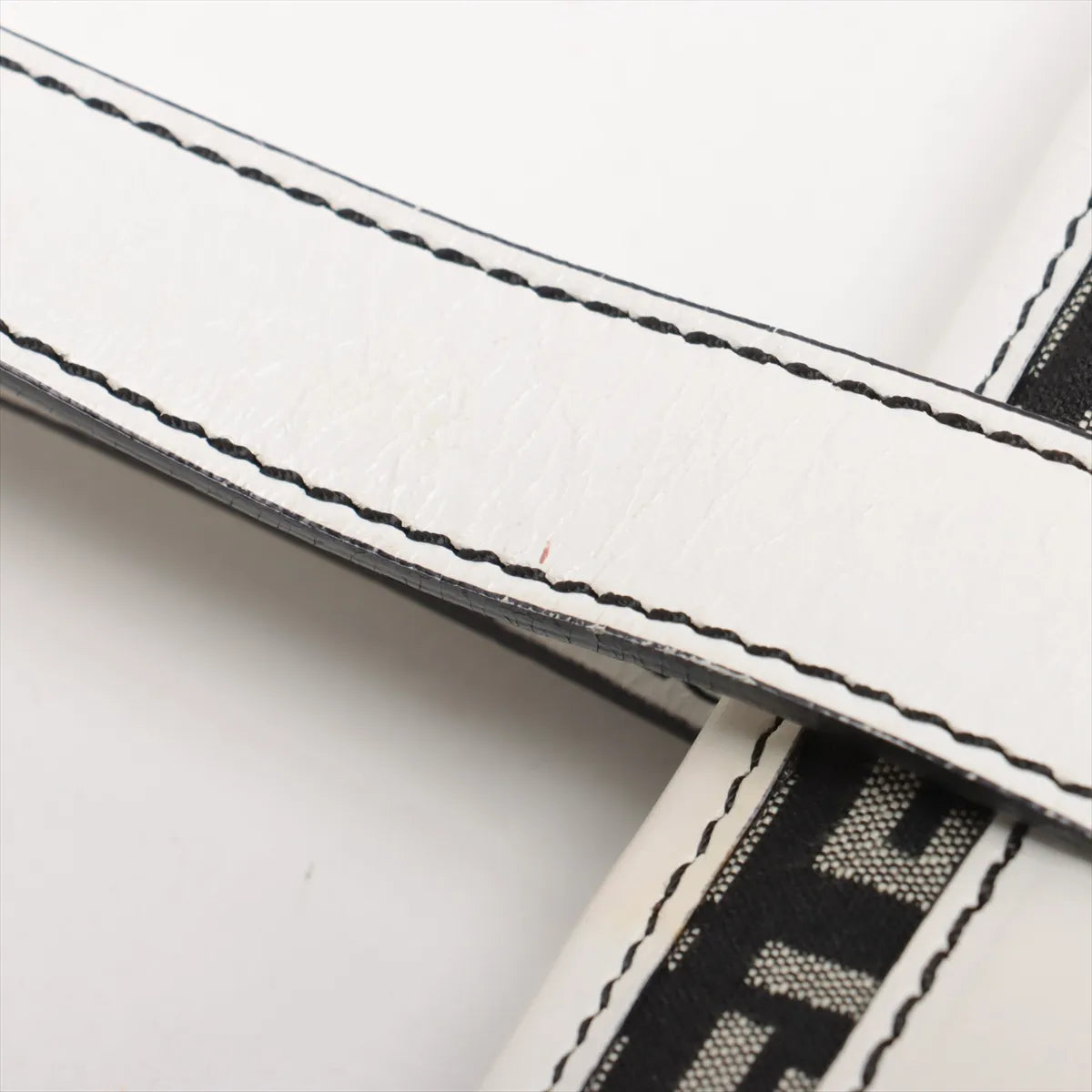 Fendi Zucchino Canvas Leather Tote Bag Black x White