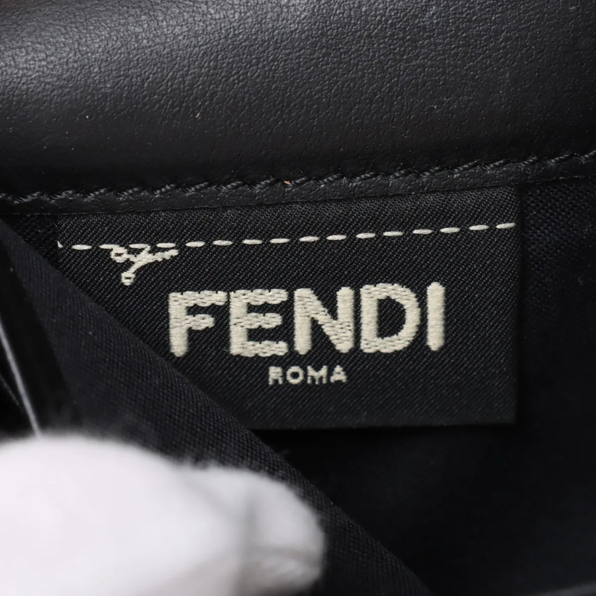 Fendi Leather Wallet on Chain Black