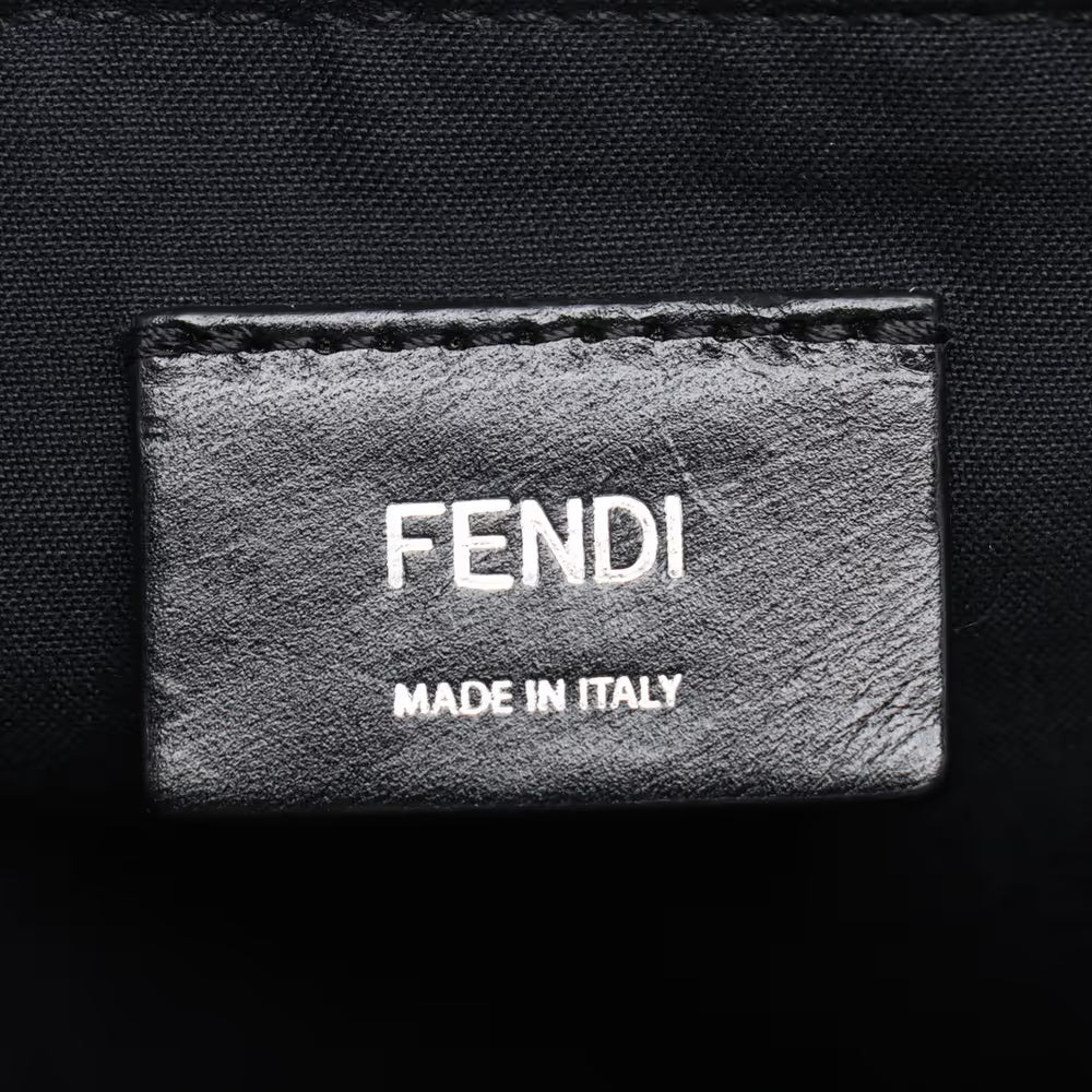 Fendi FF Jacquard Medium Canvas Leather Backpack Navy Blue