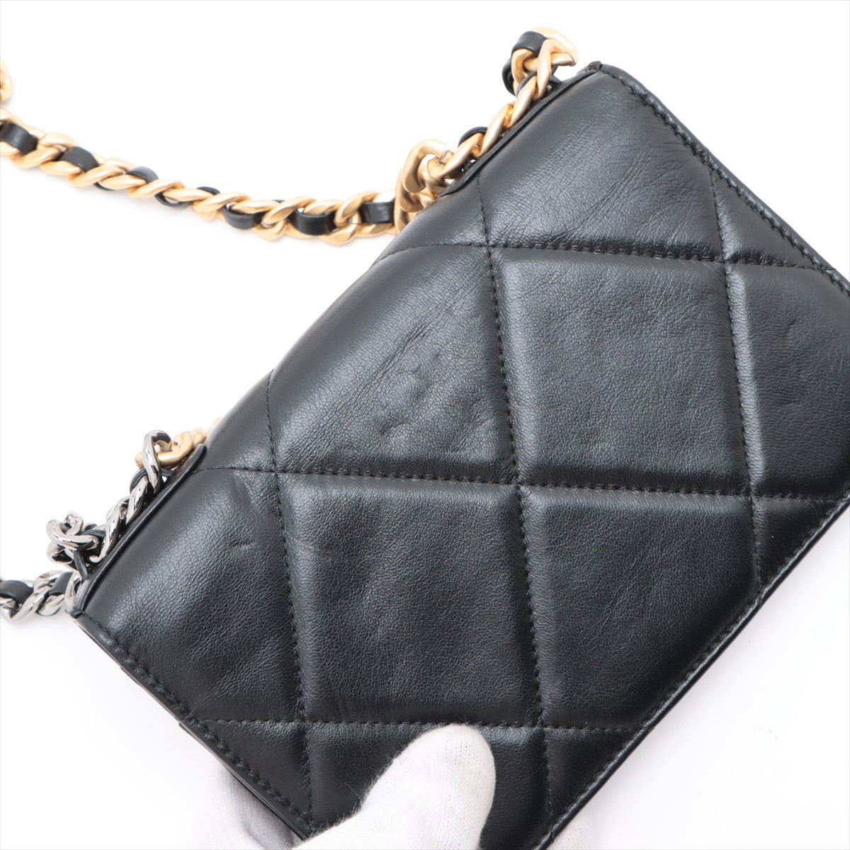 Chanel 19 Lambskin Wallet On Chain Black